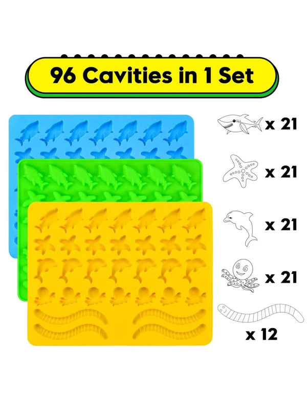 32 Cavity Mini Sea Animals Silicone Mould – Ocean Theme Chocolate, Candy, Jelly, Soap & Resin Mould – 8.8 × 6.8 Inch | SBSM-LBM1263 (MOQ 12 PCS) (ME)
