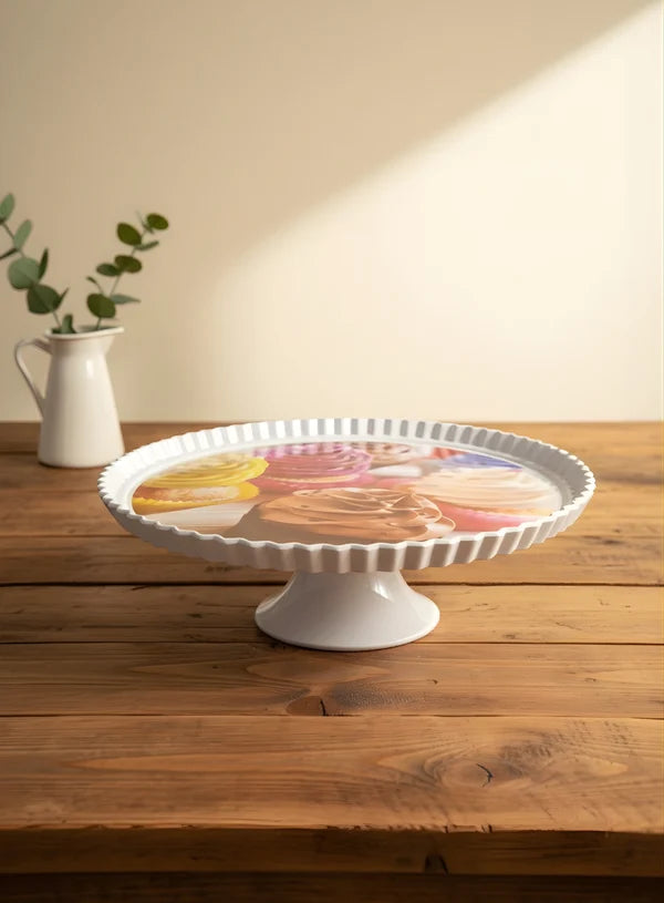 1 Pcs Round Acrylic Cupcake Print Cake Stand (SBCS-750138-D-4) (MOQ 12 PCS)