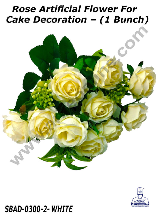 Rose Artificial Flower For Cake Decoration – (1 Bunch) (MOQ 12 BUNCH)