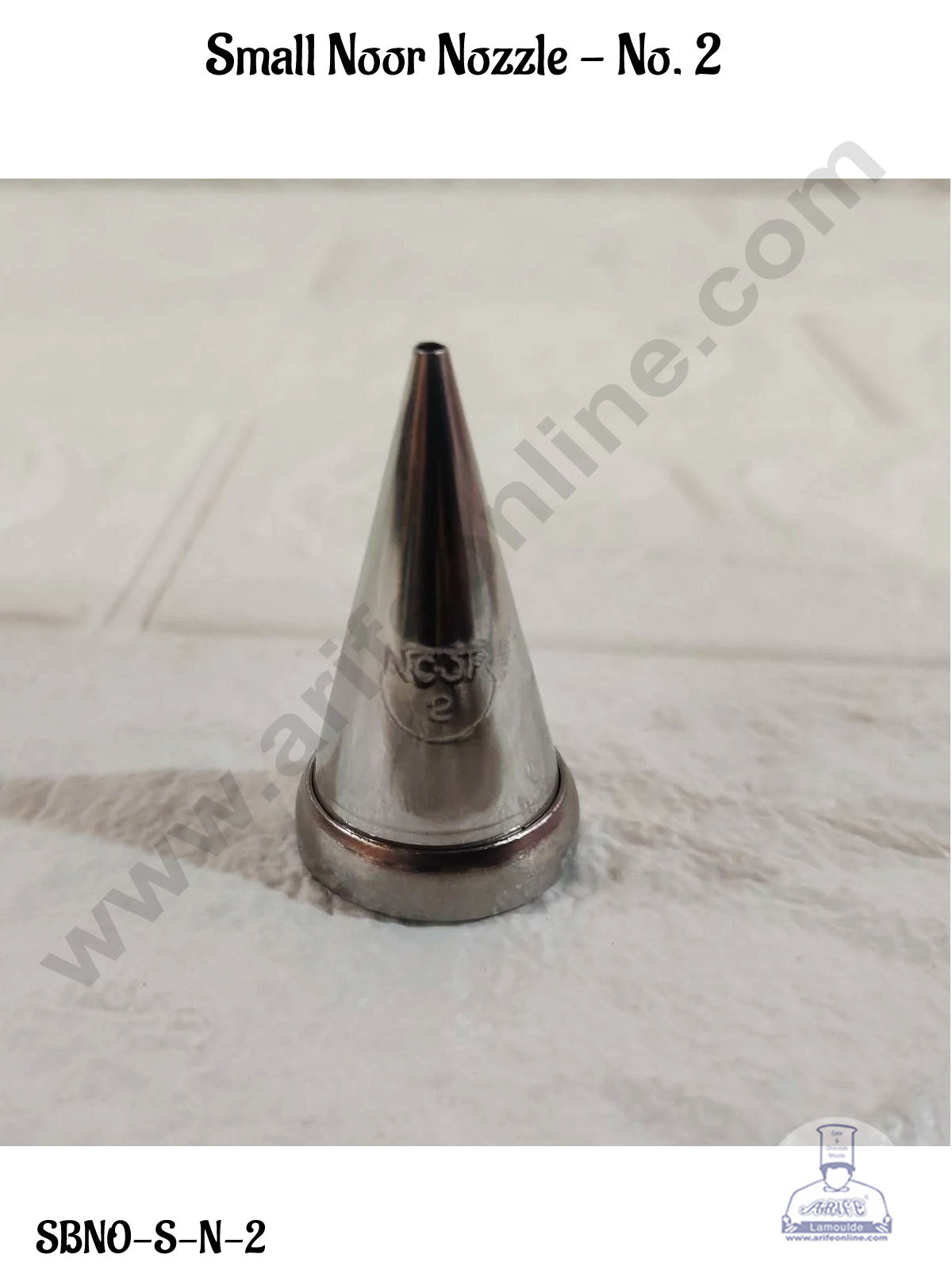 Small Noor Icing Tip Nozzle No. 2 Shape Icing Nozzle with Collar Ring | Piping Steel Nozzle (MOQ 50 PCS)