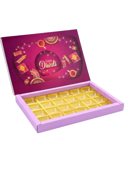 24 Cavity Diwali Sliding Hamper Box Without Cavity - Purple (1 Piece Pack) -  (MOQ 50 PCS)