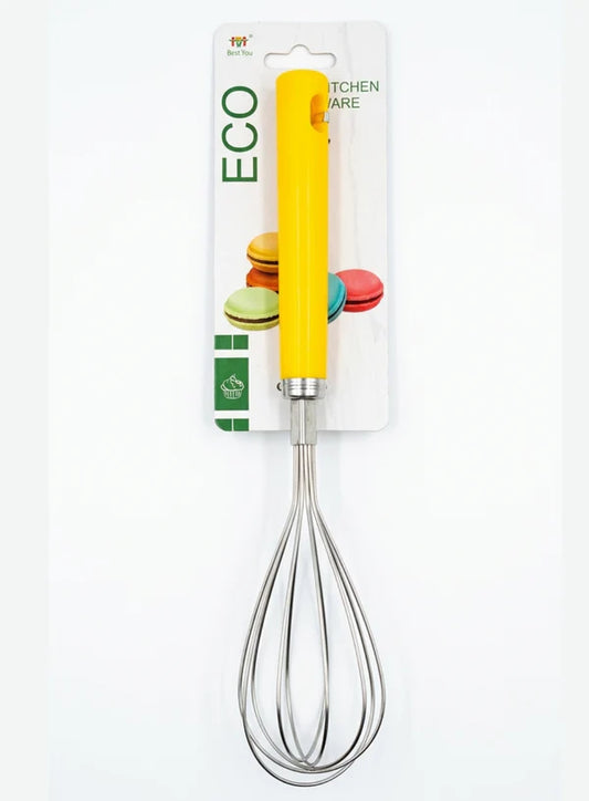 10 inch Stainless Steel Whisk | Plastic Hand Blender Egg Beater for Whisking & Baking (SBAC-16315-6)  (MOQ 12 PCS) (RE)