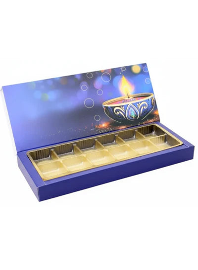 12 Cavity Diwali Sliding Hamper Box Without Cavity - Blue (1 Piece Pack)  (MOQ 50 PCS)