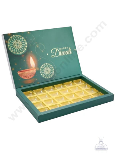 24 Cavity Diwali Sliding Hamper Box Without Cavity - Green (1 Piece Pack) -  (MOQ 50 PCS)