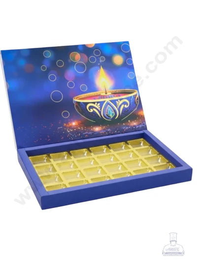 24 Cavity Diwali Sliding Hamper Box Without Cavity - Blue (1 Piece Pack) -  (MOQ 50 PCS)