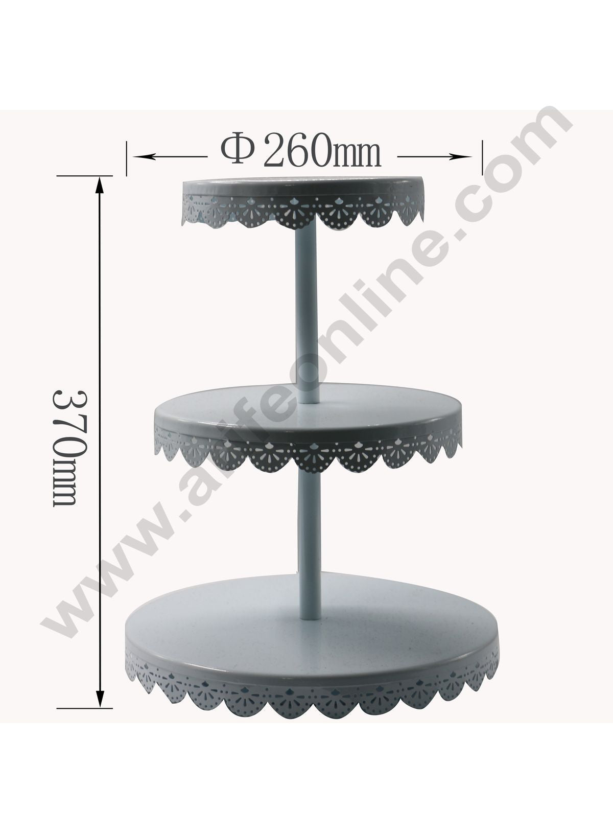3 tier Metal Plates Cup Cake Stand & Dessert Stand, White  (MOQ 12 PCS)