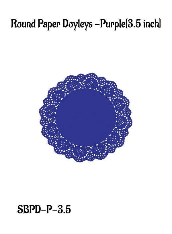 3.5 Inch Paper Doilies | Round Placemats | Decorative Accessories | Disposable Paper Mats – Purple – 100 pcs Pack(SBPD-P-3.5) (MOQ 12 PACK)