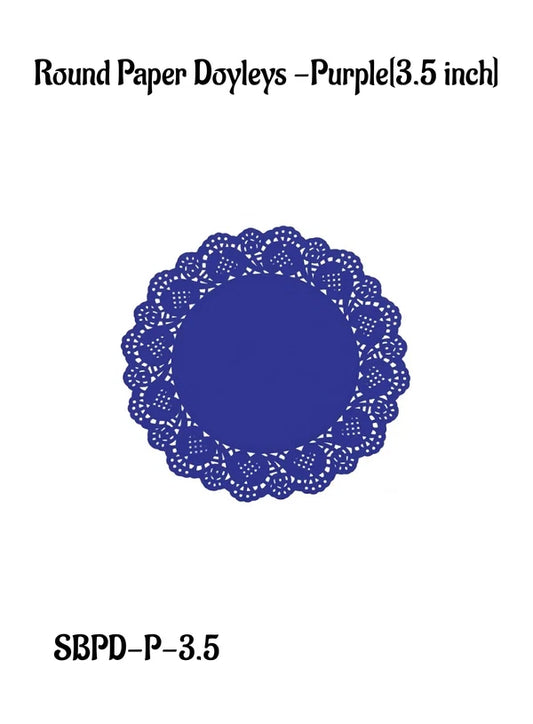 3.5 Inch Paper Doilies | Round Placemats | Decorative Accessories | Disposable Paper Mats – Purple – 100 pcs Pack(SBPD-P-3.5) (MOQ 12 PACK)