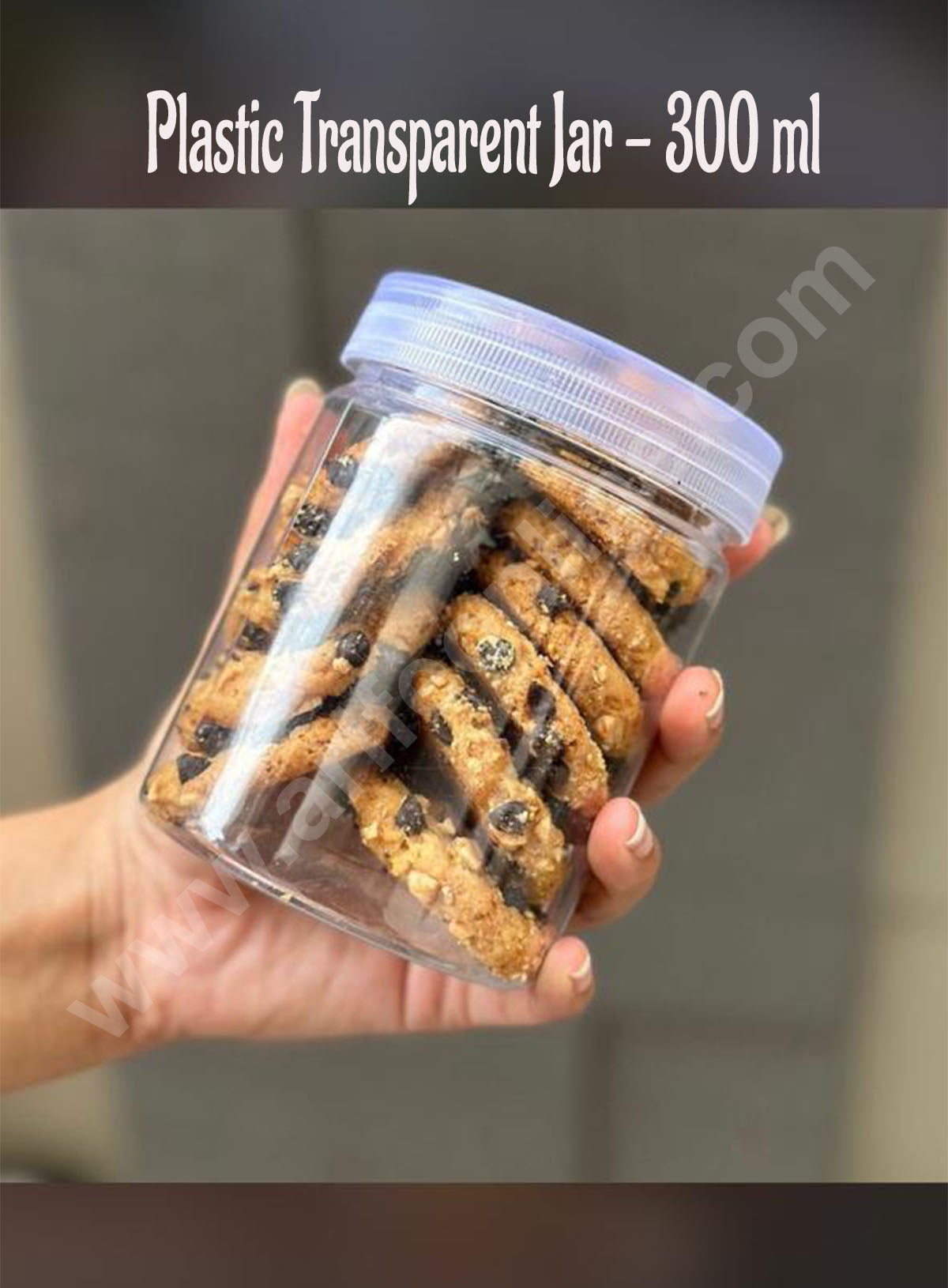 1 Piece Plastic Transparent Jar - 300 ml (MOQ 100 PCS) (AL)