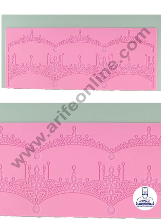 Cake Decor Silicone Cake Border Lace Mould Fondant Cake Decorative Silicone Lace Mat Cake Baking Mat SBLM-3055