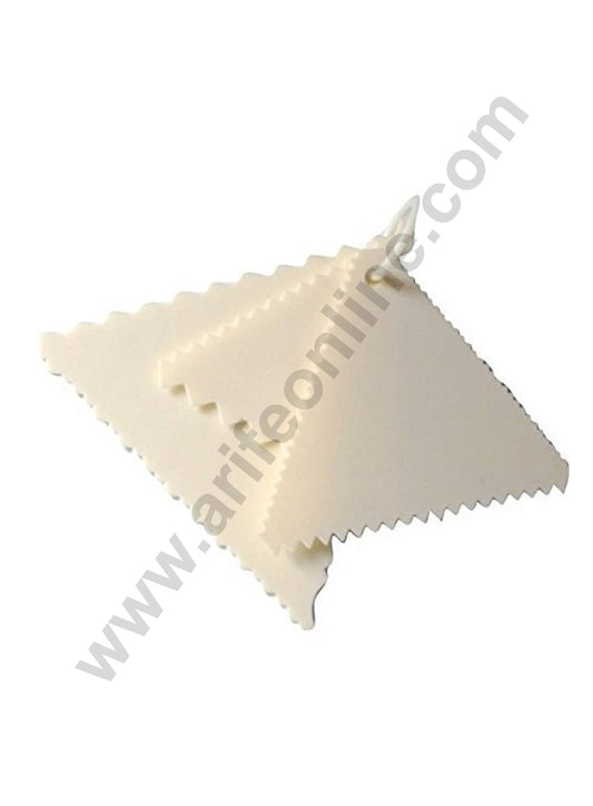 Cake Decor 3pcs/Set Plastic Triangle Sawtooth Comb Scraper Cake Cutter, Smoother Icing Fondant Cake Decorating Pastry Baking Tool