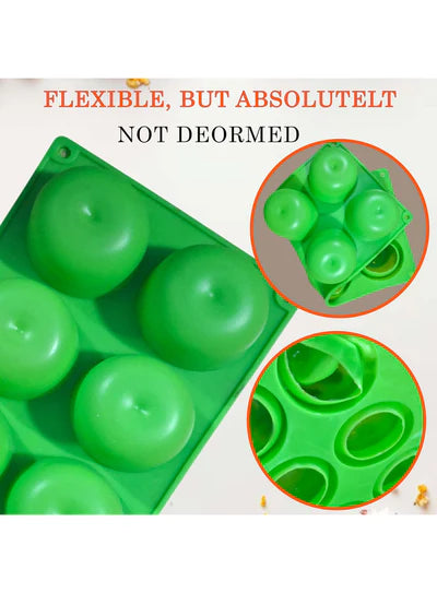 8-Cavity 3D Apple Shape Silicone Dessert Mould | Premium Non-Stick Flexible Mold for Mousse, Entremet, Cakes, Chocolate, Jelly & Ice Cream | Reusable Professional DIY Baking Tray (SBSM-MB-5018) (RME)