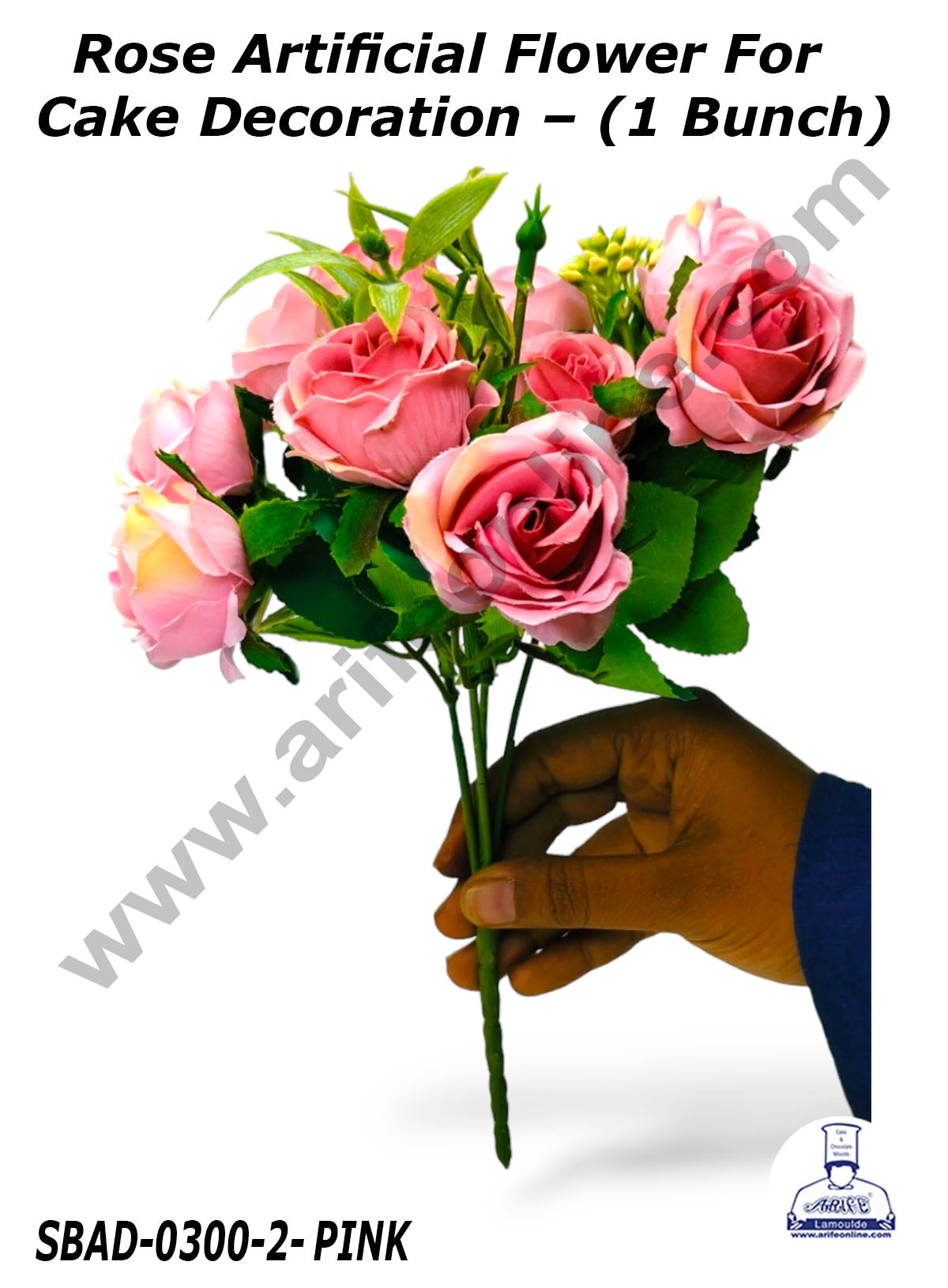 Rose Artificial Flower For Cake Decoration – (1 Bunch) (MOQ 12 BUNCH)