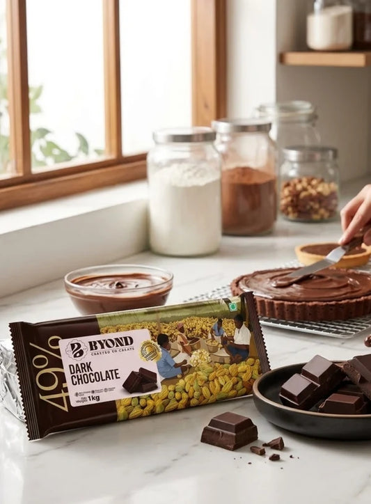 BYOND Dark Chocolate 49% | Professional Dark Chocolate for Baking, Moulding & Desserts (1 Kg) (Beyond-DC-49)