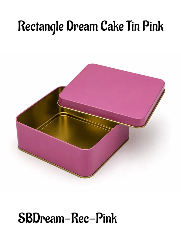 Rectangle Cookie Dream Tin Matte Finish - Pink | 12x10x4.5cm (SBDream-Rec-Pink) - (MOQ 100 PCS) (FO)