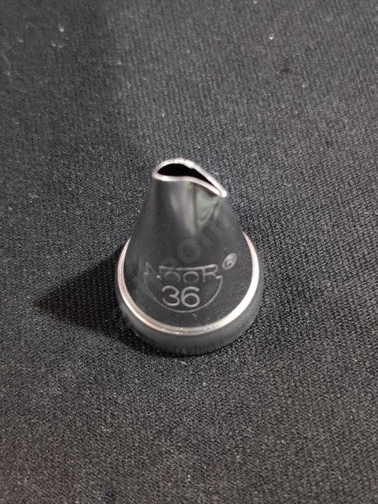 Small Noor No.36 Small Rose Shape Icing Nozzle with Collar Ring | Piping Steel Nozzle (MOQ 50 PCS)