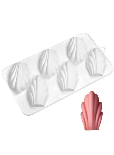 6-Cavity Scallop Shell Silicone Chocolate Mold-D1021 (MOQ 12 PCS)