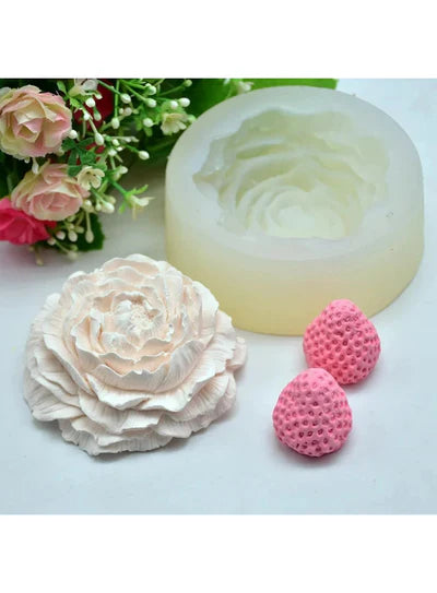 3D Silicon 1 Cavity Large Peony Flower Shape Silicon Candle Mould, Silicon Soap Mould (SBSP-DYF7308) (MOQ 12 PCS) (OD)