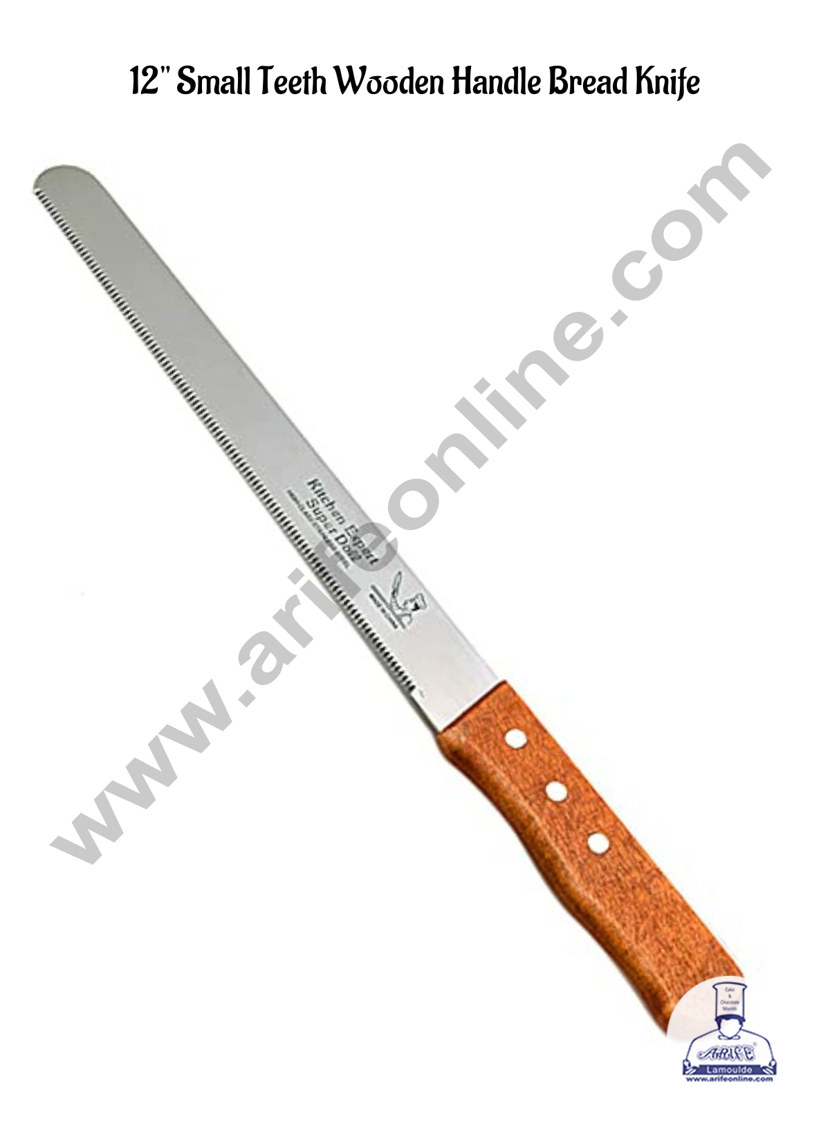 12" Small Teeth Wooden Handle Bread Knife | Cake Slicer (MOQ 12 PCS) (MD)