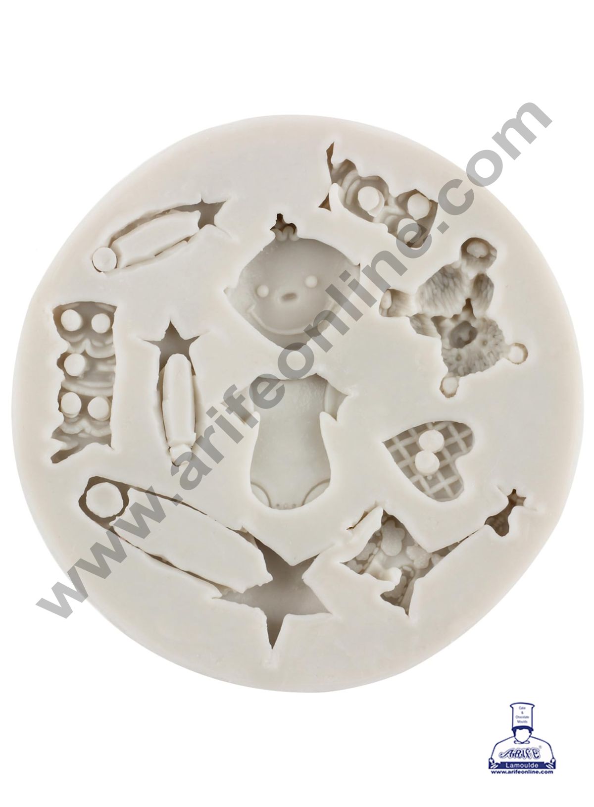 Silicone 10 Cavity Baby Theme Pink Fondant Marzipan Mould SBSP-Pink-049 / B112 (MOQ 12 PCS) (OD)