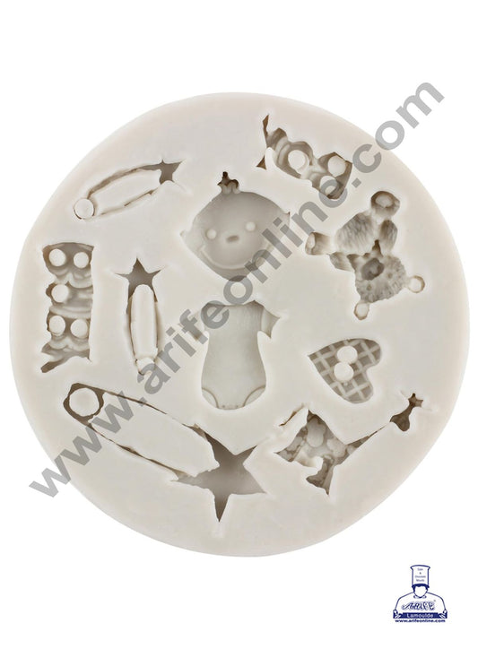 Silicone 10 Cavity Baby Theme Pink Fondant Marzipan Mould SBSP-Pink-049 / B112 (MOQ 12 PCS) (OD)