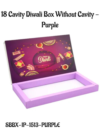 18 Cavity Diwali Sliding Hamper Box Without Cavity - Purple (1 Piece Pack) - (MOQ 50 PCS)
