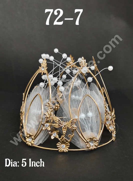 Birthday Cake Crown Chandelier Design Cake Topper Wedding, Cake Decoration For King, Queen, Prince & Princess Party Wedding Hair Accessories (MOQ 12 PCS) (ADD)