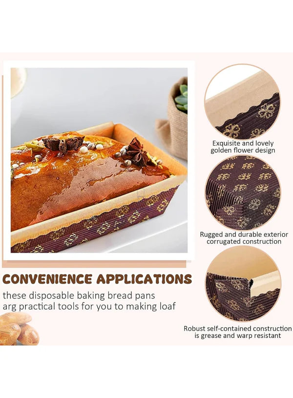 Novacart Bake & Serve Paper Baking Mould - Small Brown Plum Cake Mould 10 Pcs (SB-G9F-10635)