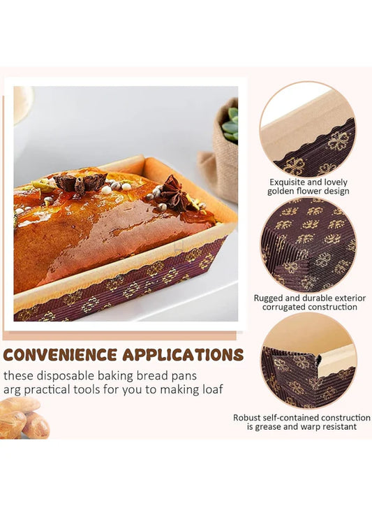 Novacart Bake & Serve Paper Baking Mould - Small Brown Plum Cake Mould 10 Pcs (SB-G9F-10635)