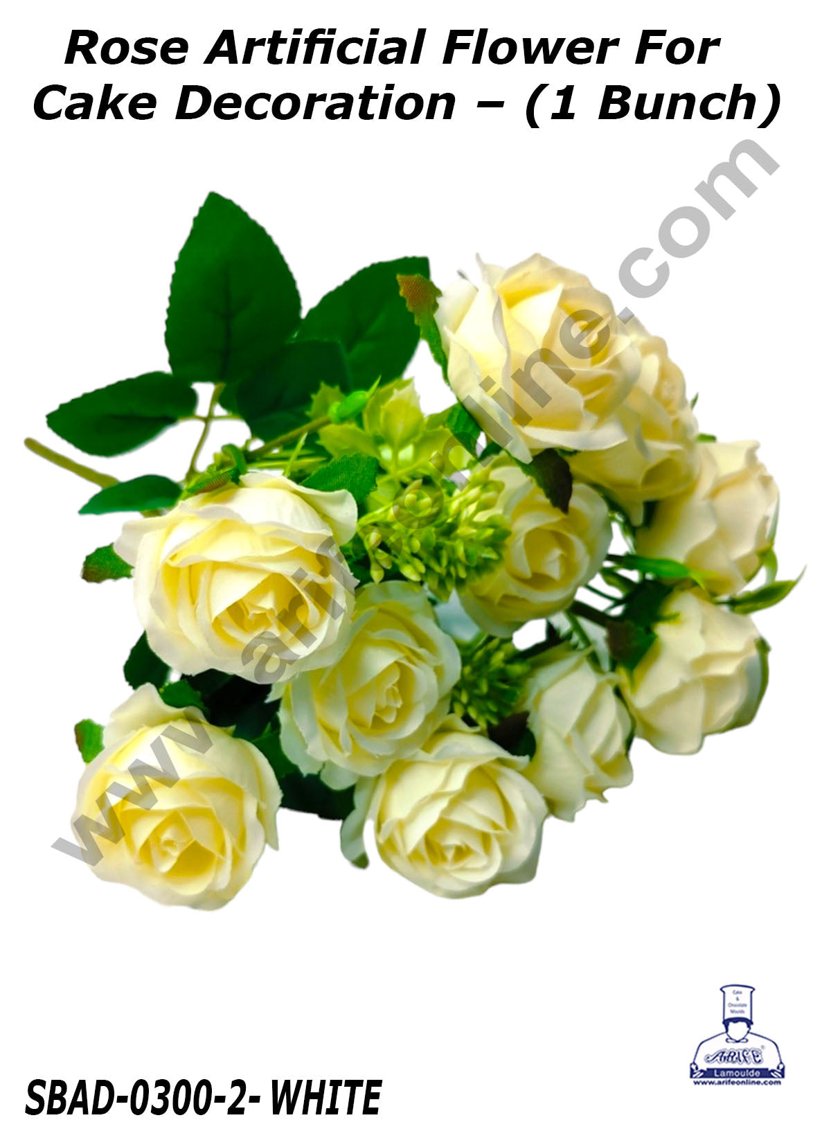 Rose Artificial Flower For Cake Decoration – (1 Bunch) (MOQ 12 BUNCH)