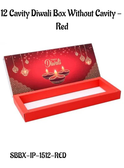 12 Cavity Diwali Sliding Hamper Box Without Cavity - Red  (1 Piece Pack)  (MOQ 50 PCS)