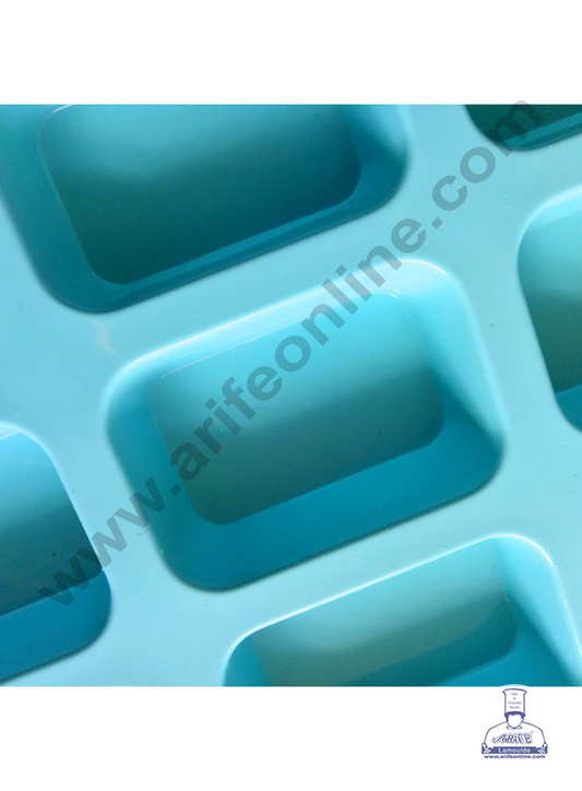 12 Cavity Rectangle Shape Round Edges Silicone moulds for Soaps, Chocolate Jelly Desserts (Big)(SBSM-LBM1361)  (MOQ 12 PCS) (MD)