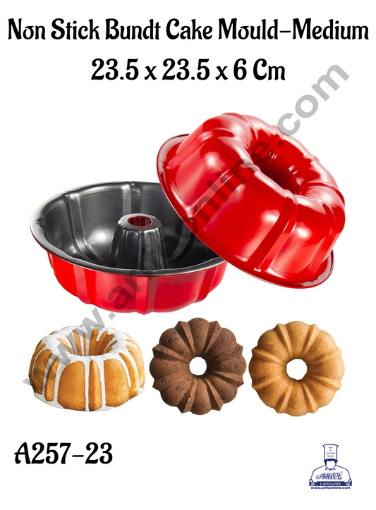 NON STICK BUNDT CAKE MOULD (MEDIUM) A-257-23 (MOQ 12 PCS) (AAD)
