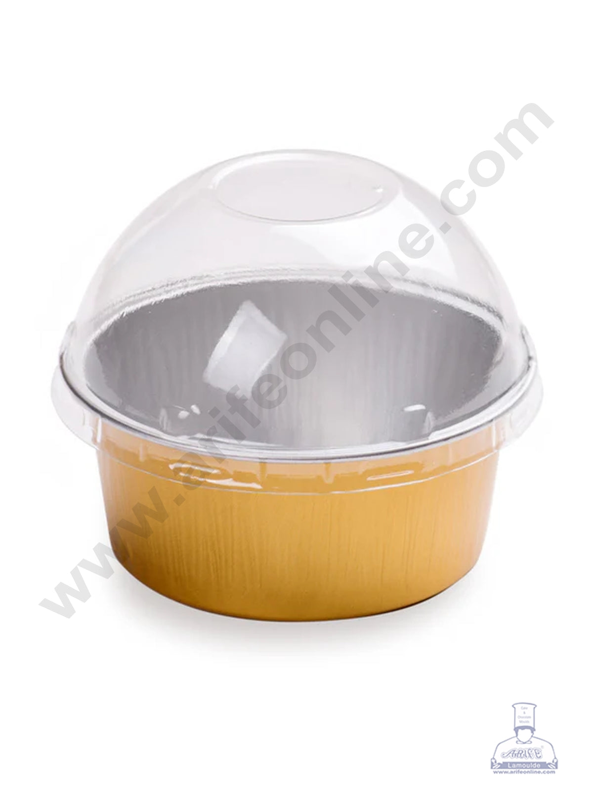 Round Frill Aluminium Tin Foil With Dome Lid Bake & Serve Cup| Aluminium Containers | Non-Stick Foil Baking Cups - 2000 Pcs per cartoon (MOQ 1 CRTN) (M)