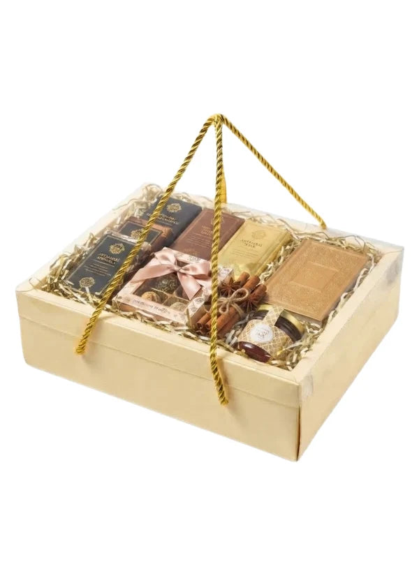Pastel Cream Rectangle Hamper Box with Transparent Lid & Rope – 9 x 7 x 3.5 Inch | Premium Gift Packaging Box(SBBX-PHR-Cream) (MOQ 100 PCS) (IE)