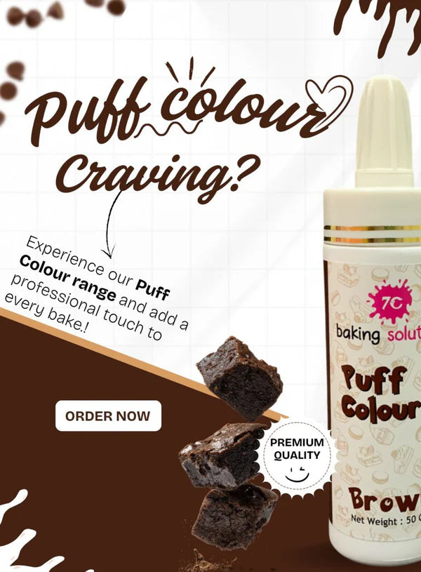 7C Edible Puff Colour Food Colour Powder Spray for Cakes Decoration - Brown ( 50 gm )  (MOQ 12 PCS) (FA.3)