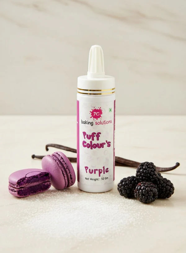 7C Edible Puff Colour Food Colour Powder Spray for Cakes Decoration - Purple ( 50 gm )  (MOQ 12 PCS) (FA.3)