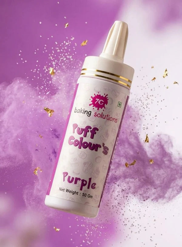 7C Edible Puff Colour Food Colour Powder Spray for Cakes Decoration - Purple ( 50 gm )  (MOQ 12 PCS) (FA.3)