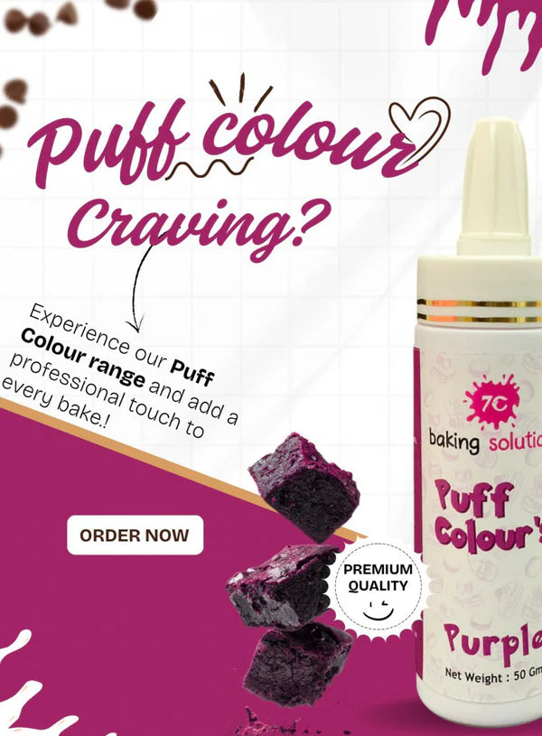 7C Edible Puff Colour Food Colour Powder Spray for Cakes Decoration - Purple ( 50 gm )  (MOQ 12 PCS) (FA.3)