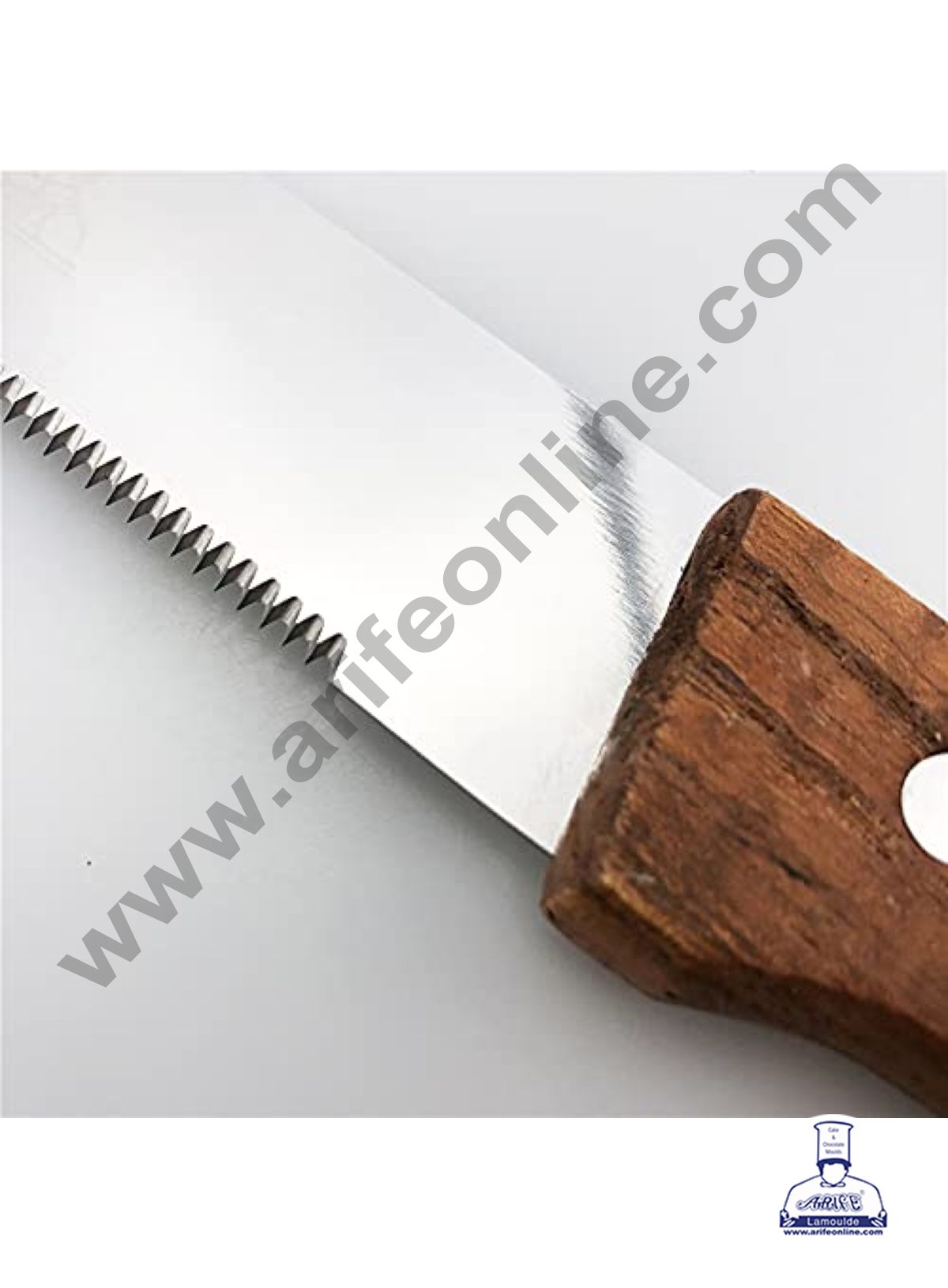8" Small Teeth Wooden Handle Bread Knife | Cake Slicer (MOQ 12 PCS) (FD)