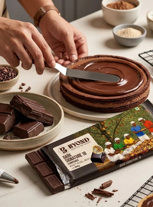 BYOND Dark Signature 18 Compound | Professional Dark Compound Chocolate for Baking, Moulding & Desserts (500 g) (Beyond-DSC-18)