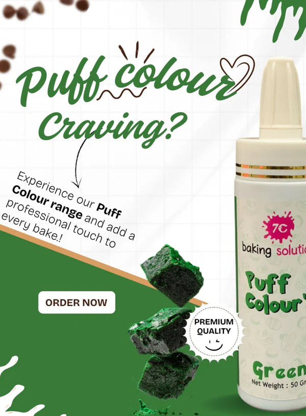 7C Edible Puff Colour Food Colour Powder Spray for Cakes Decoration - Green ( 50 gm )  (MOQ 12 PCS) (FA.3)