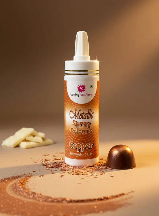 7C Edible Puff Colour Food Colour Powder Spray for Cakes Decoration -  Metallic Copper ( 25 gm )  (MOQ 12 PCS) (ARL.8)