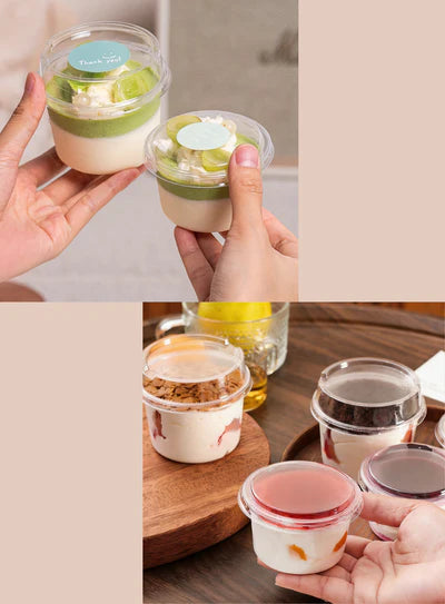 Clear Plastic Round Dessert Container With Lid Mini 3x2 Inch Leak Proof PET Mousse & Pudding Cups (SB-W583) (MOQ 100 PCS) (i.5)