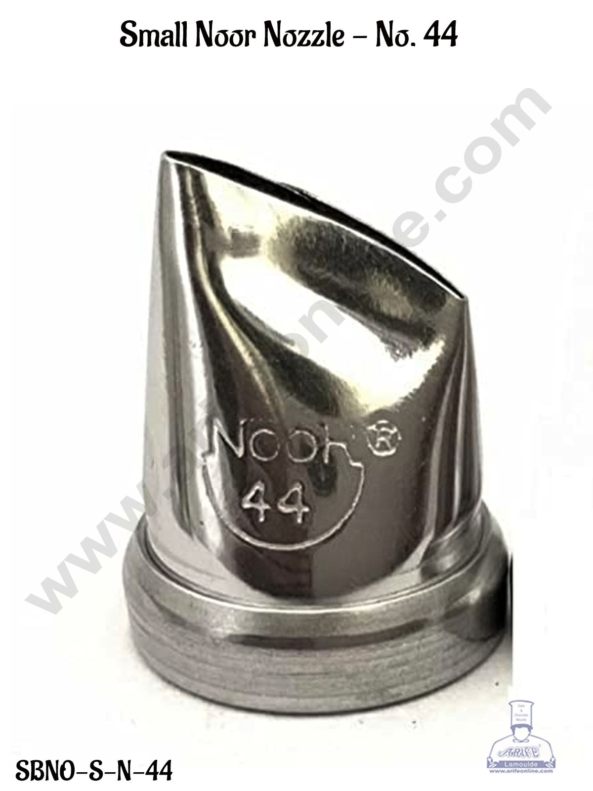 Small Noor Nozzle - No. 44 Shape Icing Nozzle with Collar Ring | Piping Steel Nozzle (MOQ 50 PCS)
