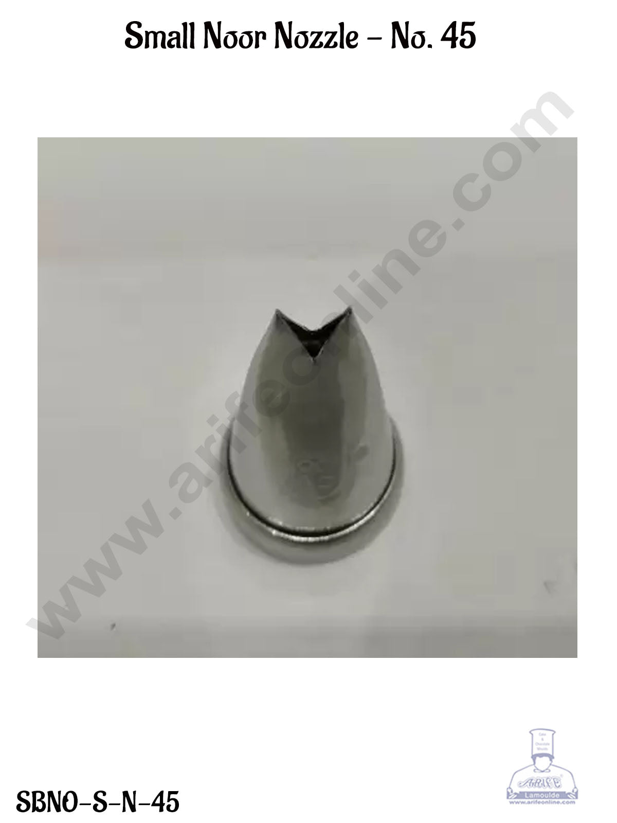 Small Stainless Steel Noor Nozzle No.45 (Large Leaf) Shape Cake Icing with Collar Ring | Piping Steel Nozzle  (MOQ 50 PCS)