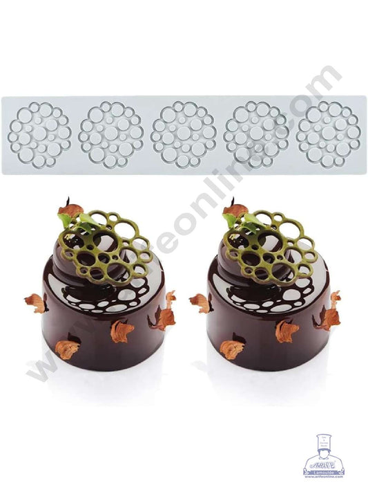 5 Cavity Mini Bubble Holes Cutout Silicone Lace Mould, Cake Decorative Silicone Lace Mat Cake Baking Mat (SBSM-JSC3862)  (MOQ 12 PCS) (EE)