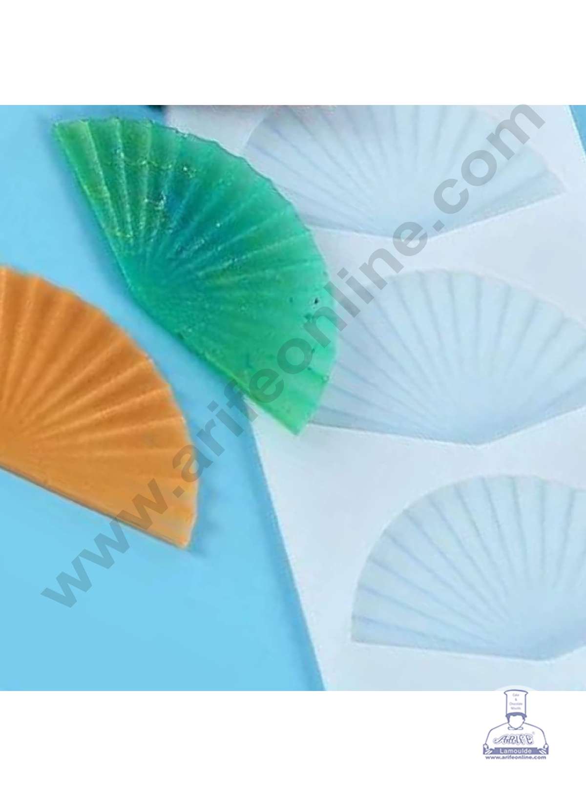 Silicon 4 in 1 Palm Leaf Fan Shape Chocolate Garnishing Mould Cake Insert Decoration Mould (MOQ 12 PCS) (FD)