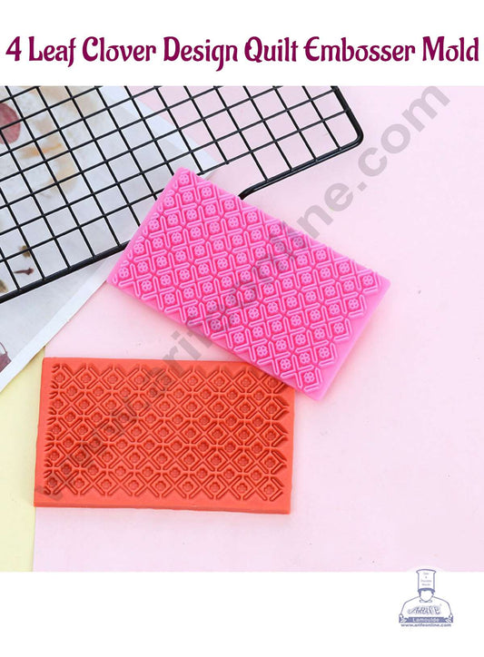 4 Leaf Clover Design Quilt Embosser Molds, Cookie Biscuit Mold Fondant Cake Tools (MOQ 12 PCS)  (IE)