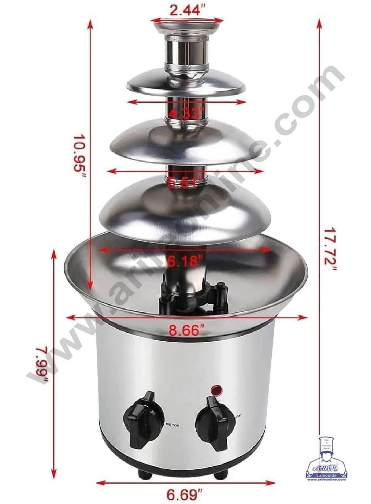 4 Tier Chocolate Fountain - Stainless Steel Machine - Fountain for Parties  (MOQ 3 PCS) (RIDD)